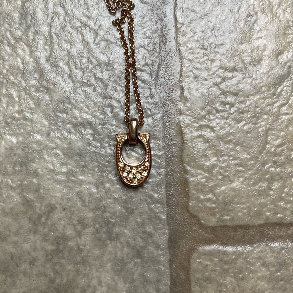 Rose Gold Coach Logo Necklace